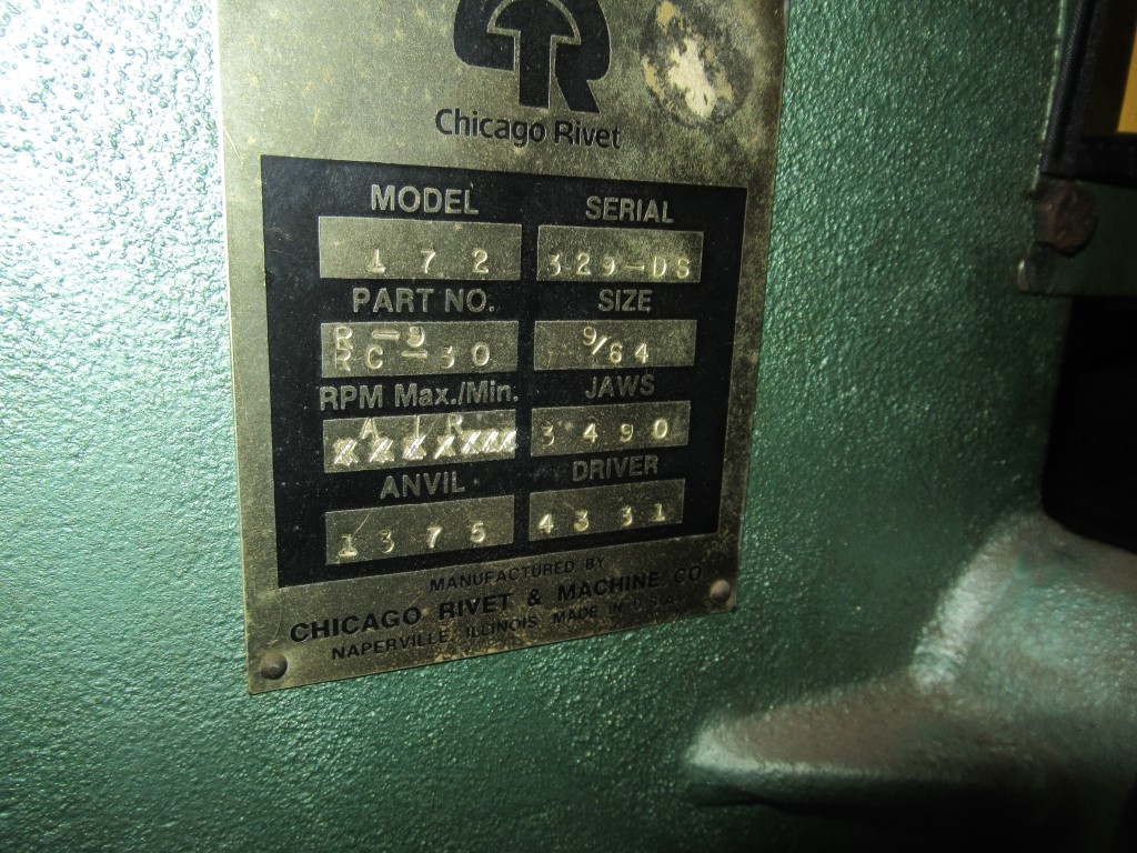 Chicago Riveting Machine - Model 172 - Image 9
